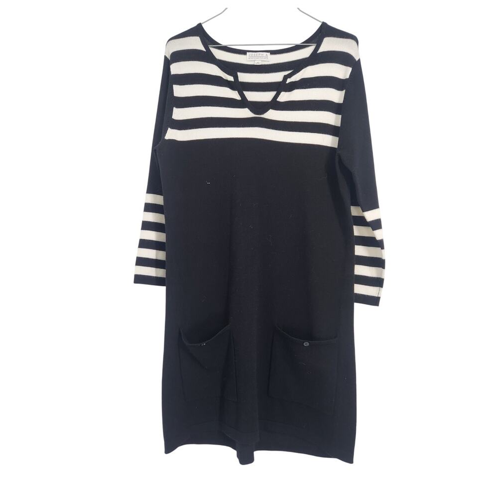 Joseph A Black and White Long Sleeve Dress Womens Size Medium M